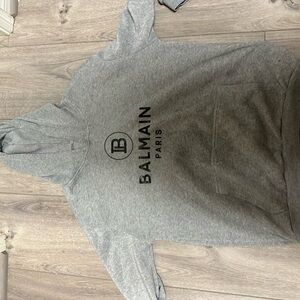 Balmain track hoodie grey size xl